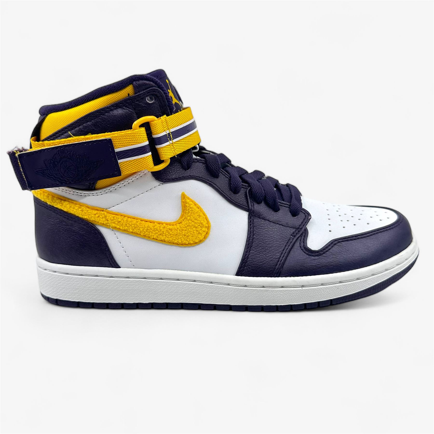 Jordan Air Jordan 1 High Strap Purple Varsity Maize White Mens LA