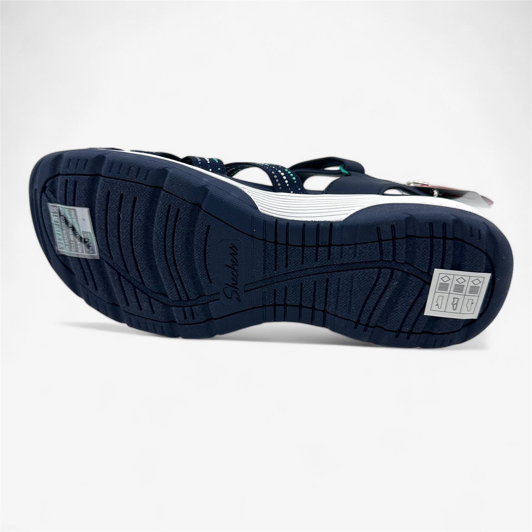 Skechers Arch Fit Reggae Sport Gotta Go Navy Blue Womens Sandal