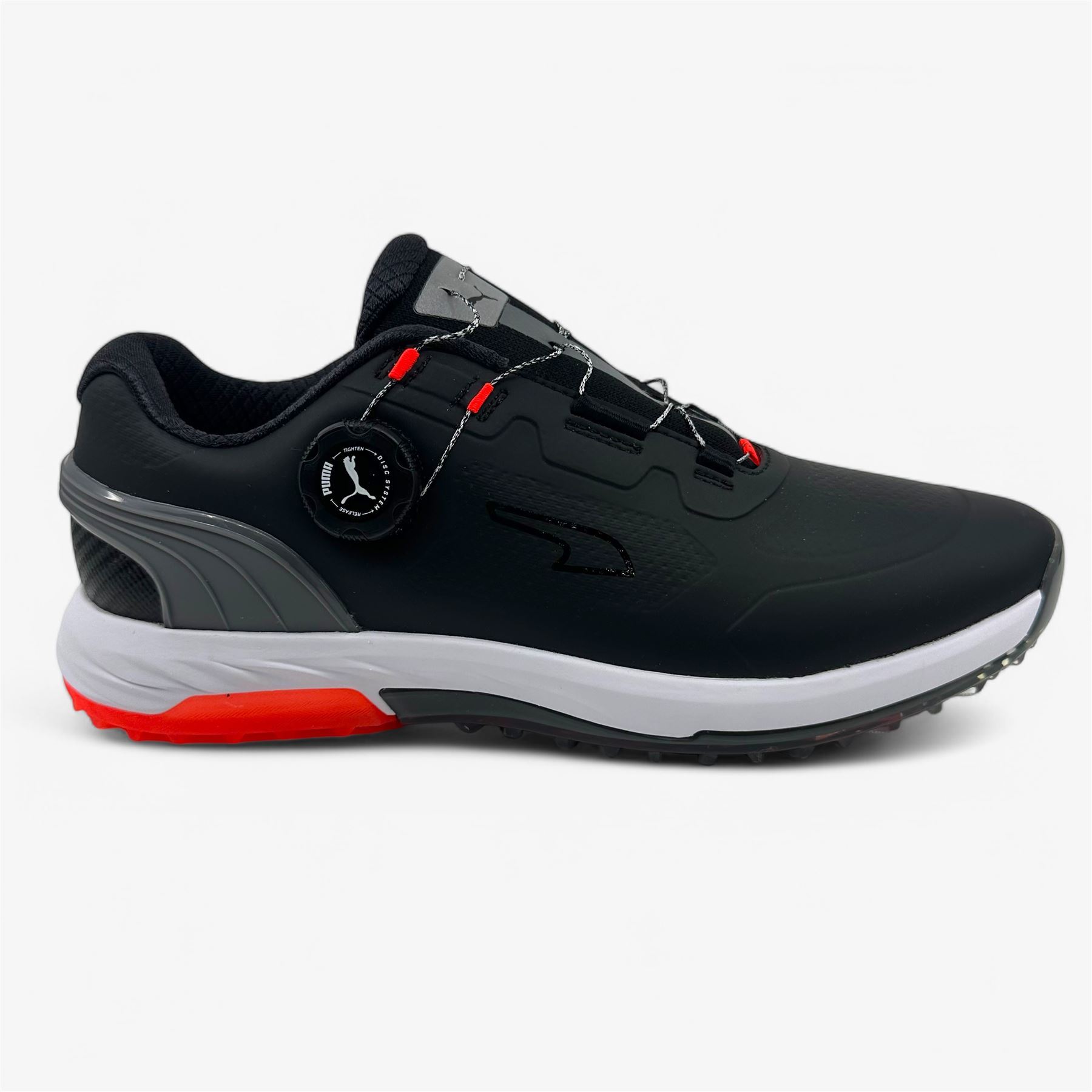 PUMA Alphacat Nitro Disc Black Red Blast Mens Waterproof Golf