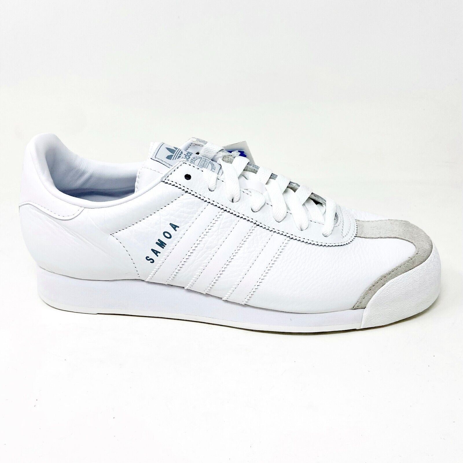 Adidas Samoa Blue White Sneakers Leather Men\'s adidas Originals Samoa | Cloud White/Tech Indigo/Gum | EG6088 main image 4