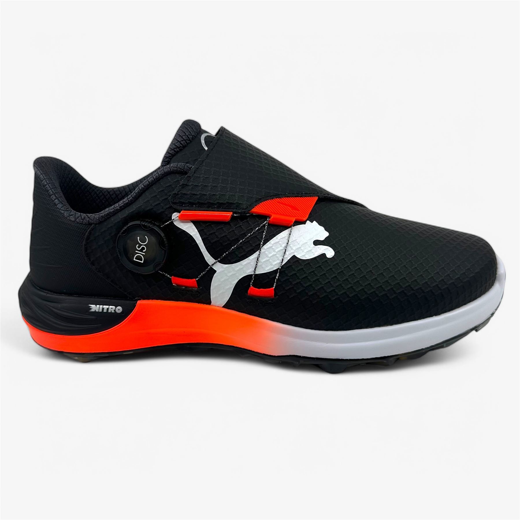 PUMA Phantomcat Nitro Disc Black Red Blast Mens Waterproof Golf Shoes