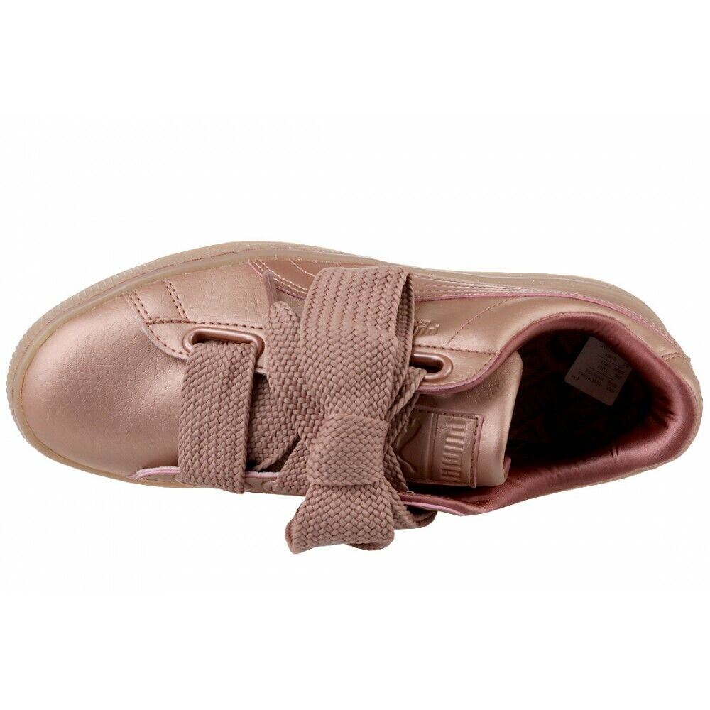 Puma Basket Heart Copper Rose Womens Casual Sneakers 365463