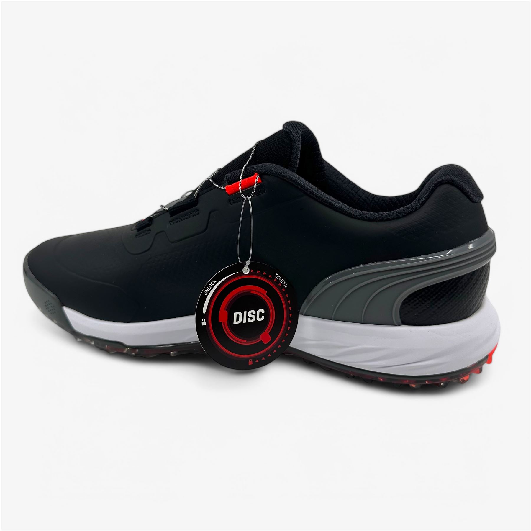 PUMA Alphacat Nitro Disc Black Red Blast Mens Waterproof Golf