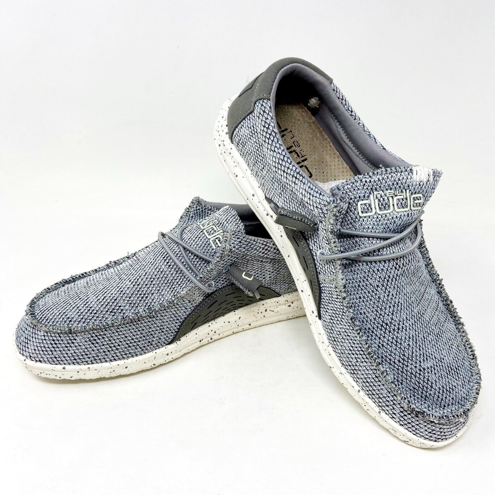 Hey Dude Mens Wally Free Light Grey Size 8 Slip On Walking 