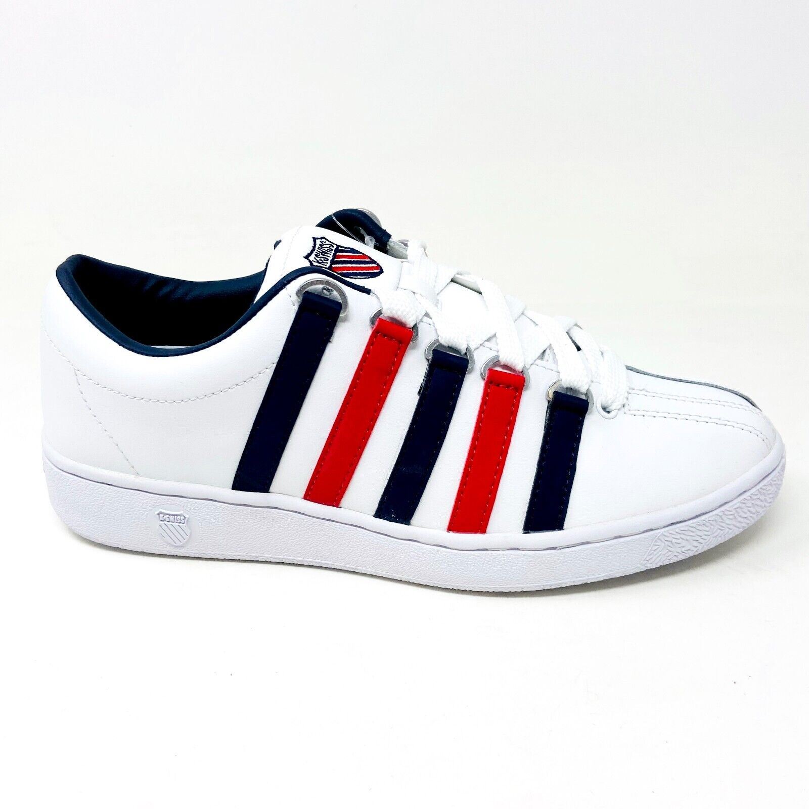 K-Swiss Classic 2000 White Red Blue Mens Casual Shoes Sneakers