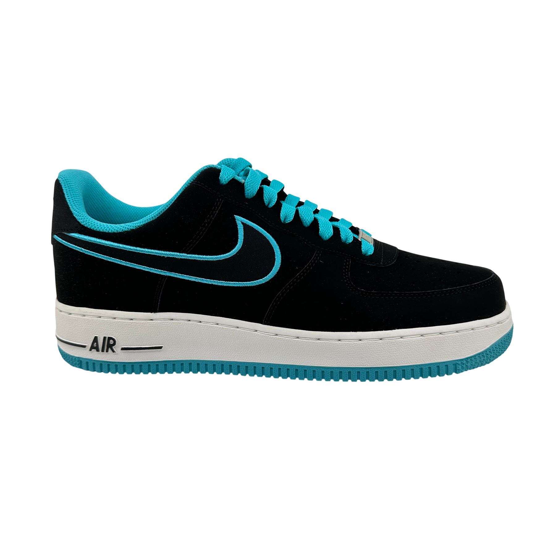 Nike Air Force 1 Black Turquoise Blue Mens Athletic Sneaker | eBay
