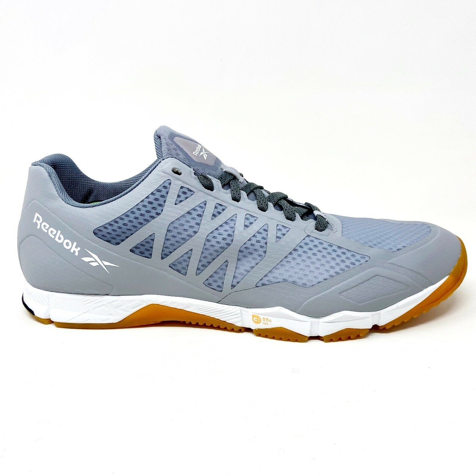 Reebok Speed TR Gray White Gum Mens Running Gym Trainer Shoes