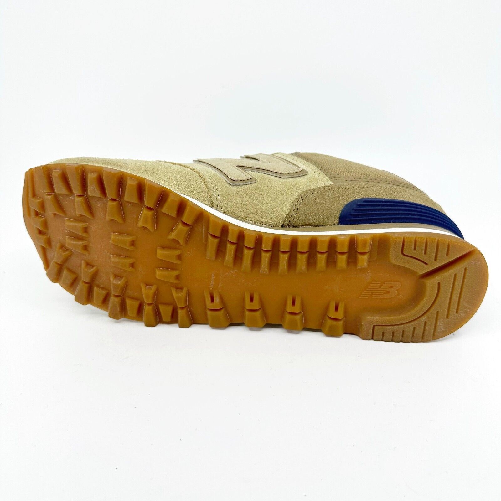 New Balance 574 Classics Collegiate Linseed Beige Suede Men\'s Sneaker Size 10 NEW BALANCE 574 leather-trimmed suede sneakers | NET-A-PORTER main image 4