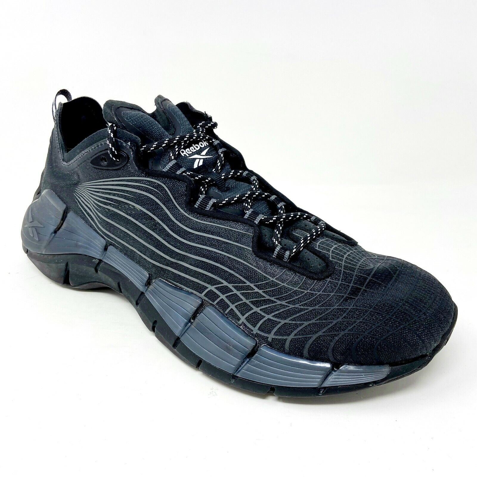 Reebok Zig Kinetica II Core Black Grey Energy Glow Mens 