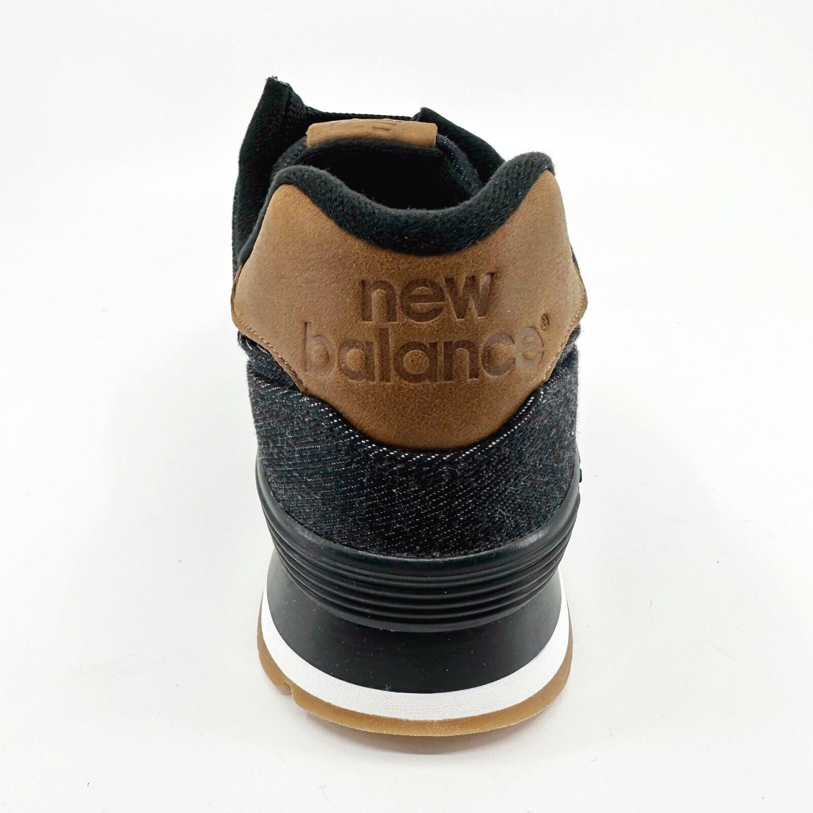 New Balance 574 Classics 15 Ounce Canvas Denim Black Brown Mens