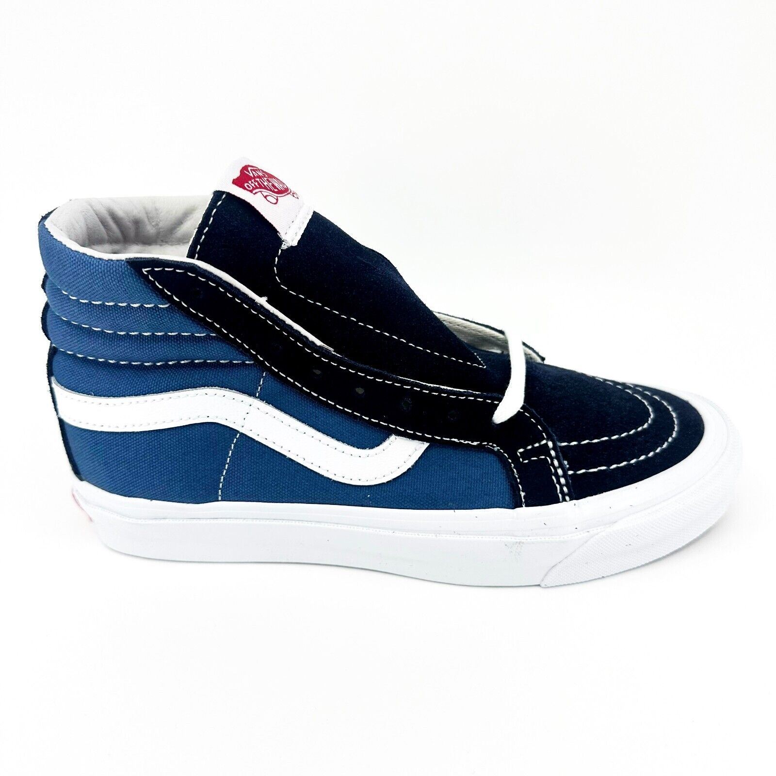 Vans Vault OG Sk8 Hi LX (Suede Canvas) Navy Blue Black Womens