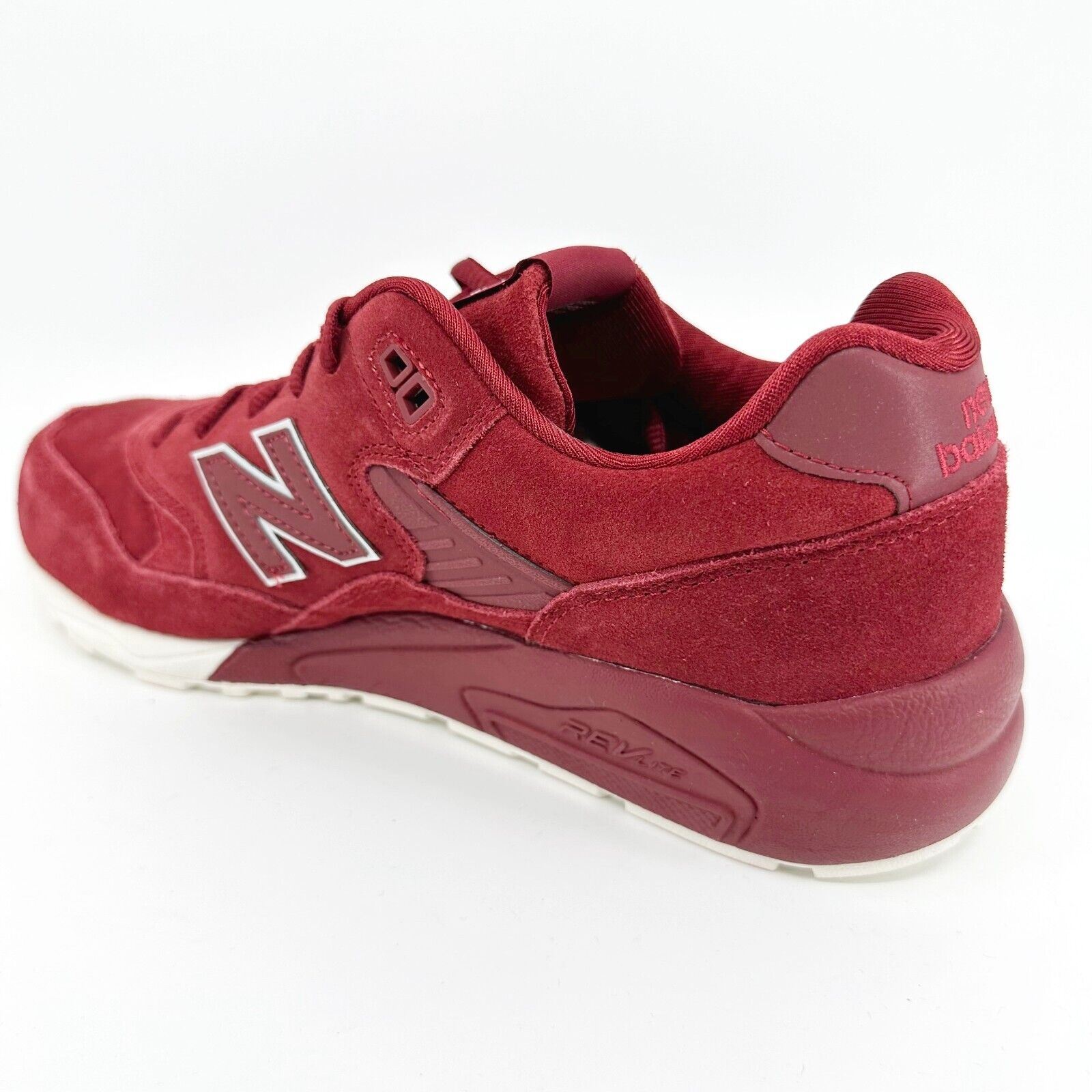 New Balance 580 Elite Classics Red Suede Cream Mens Sneakers