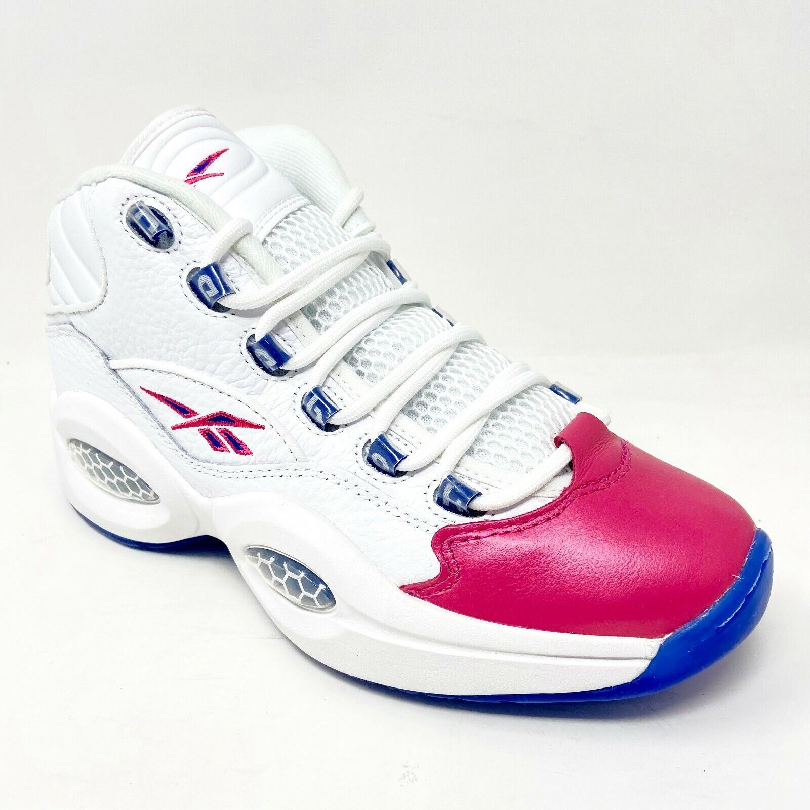 シューズ(男性用) Eric Emanuel Question Mid Reebok Question Mid Eric Emanuel Pink Toe White Mens Sneakers