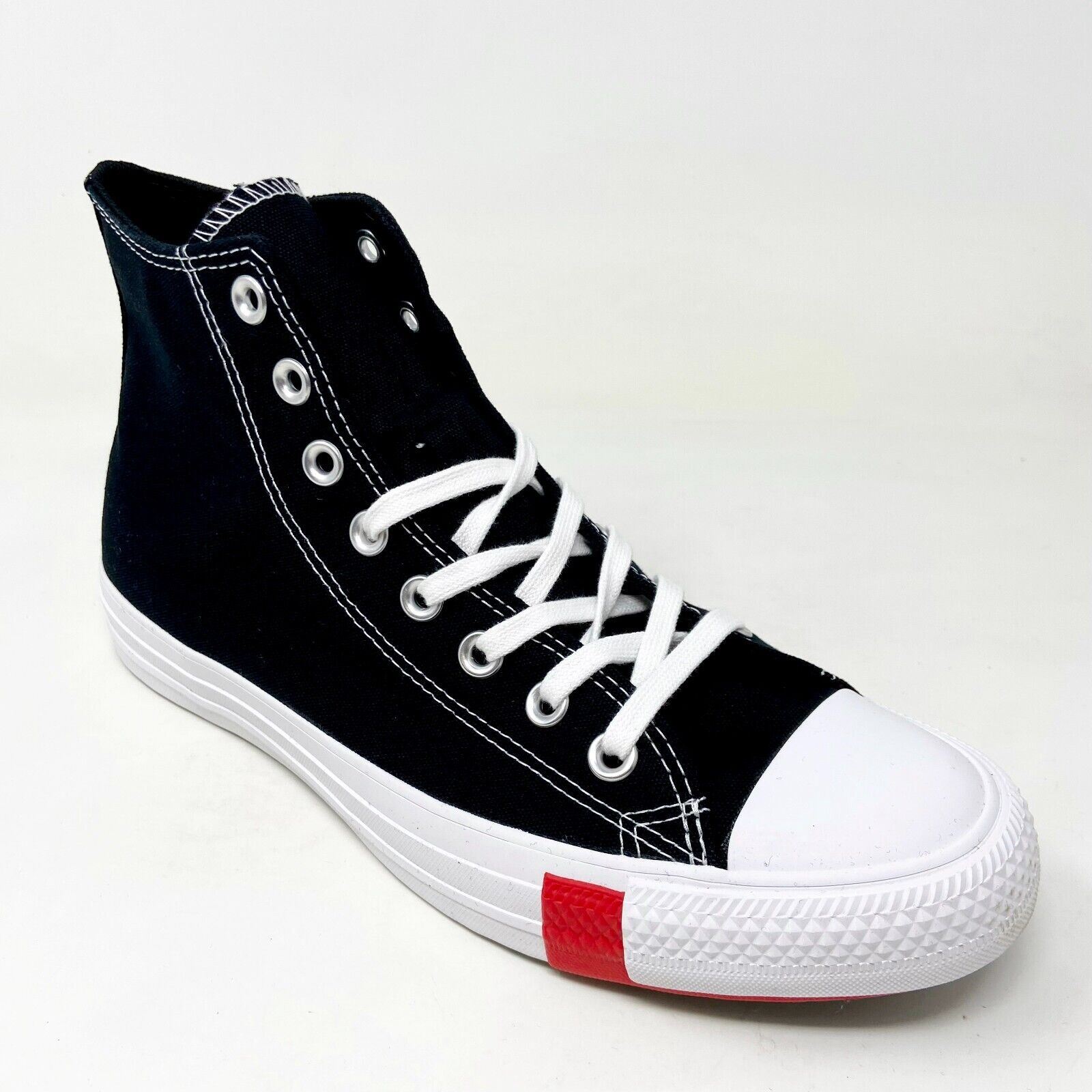 Converse CTAS Hi Logo Play Black University Red Mens Casual Shoes