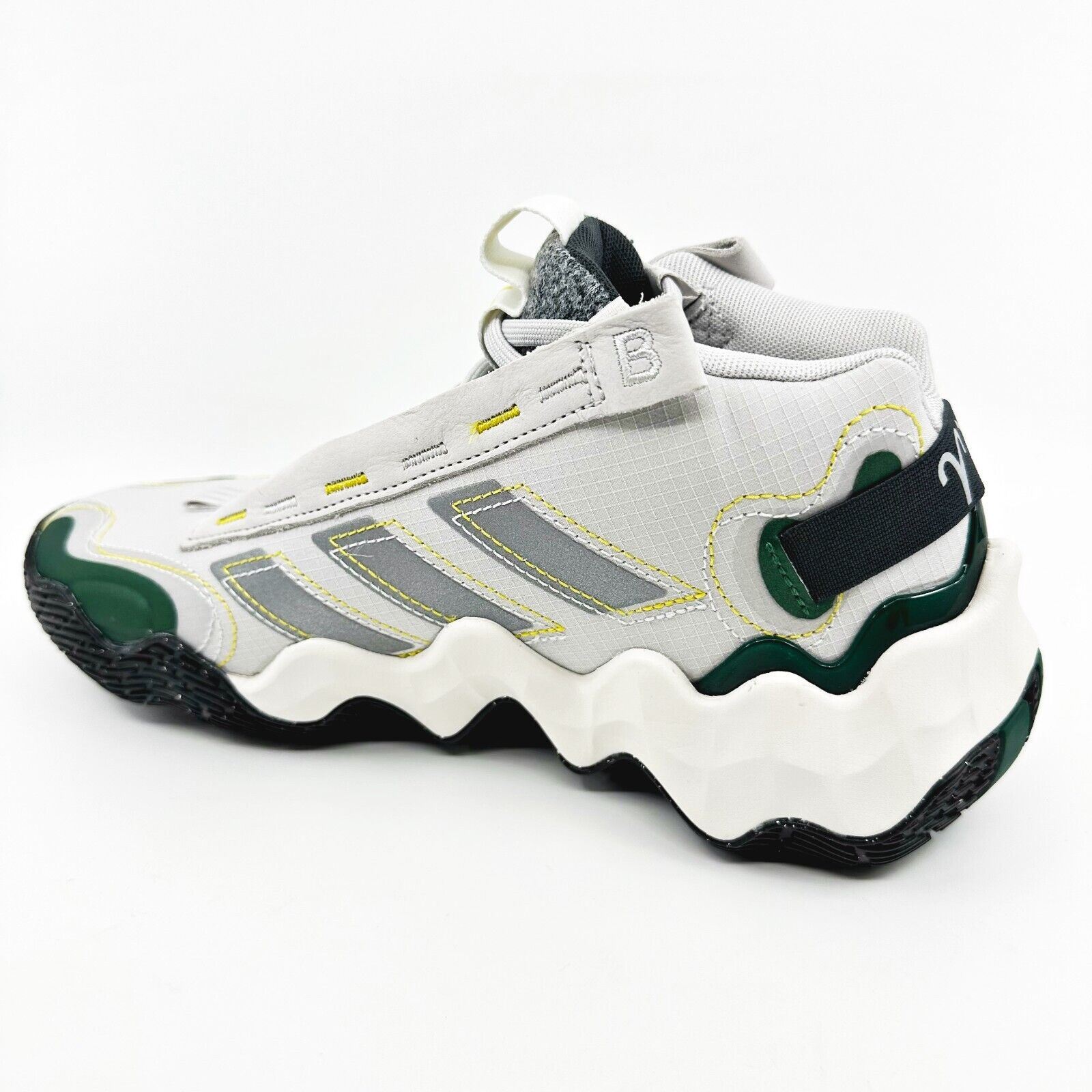 Adidas Exhibit B Mid Candace Gray Green Womens Basketball Sneakers