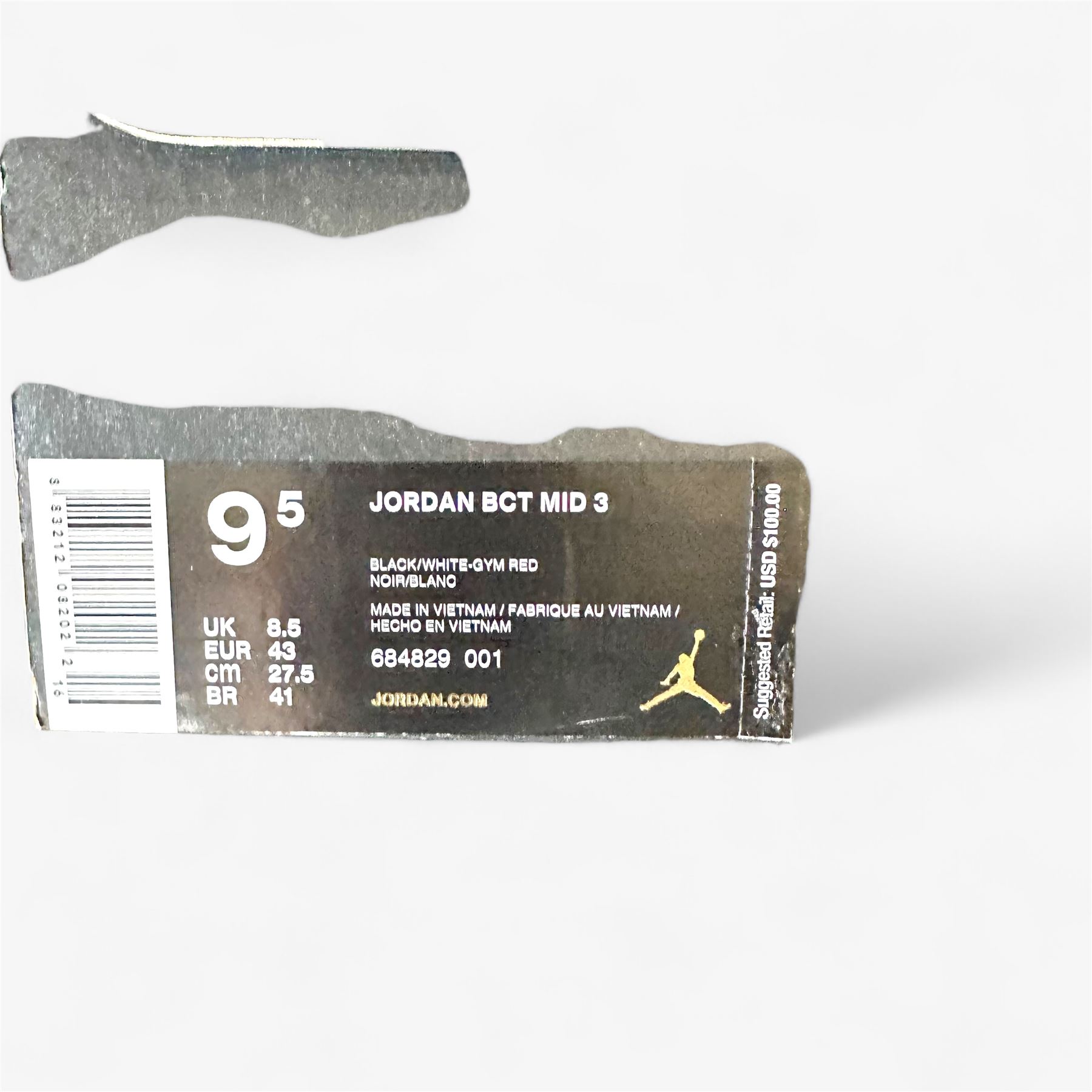 Jordan BCT Mid 3 Black White Gym Red Mens Athletic Sneaker Jordan BCT MID 3 Men main image 2