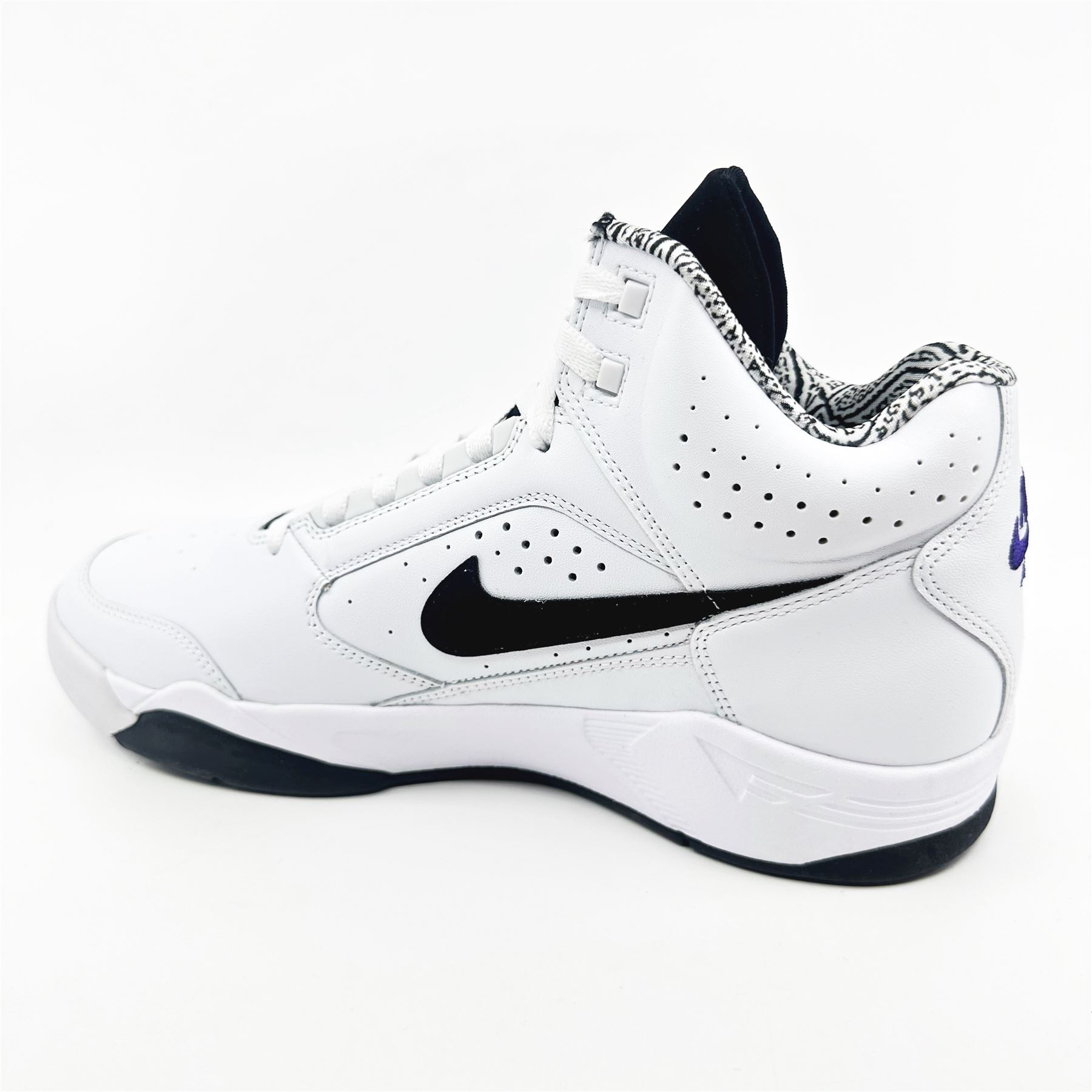 Nike Air Flight Lite Mid White Black Mens Athletic Sneaker 