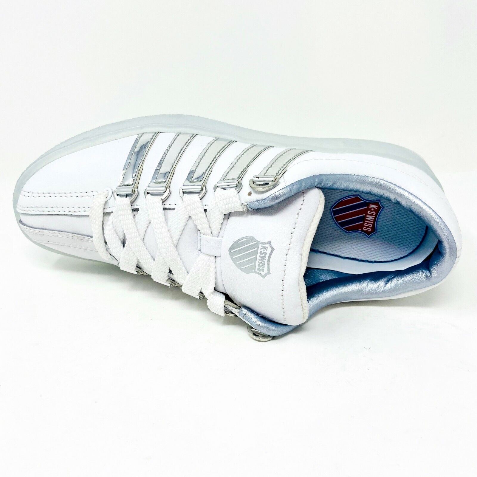 K Swiss Classic 2000 White Silver Kids Size 6 Sneakers 86564