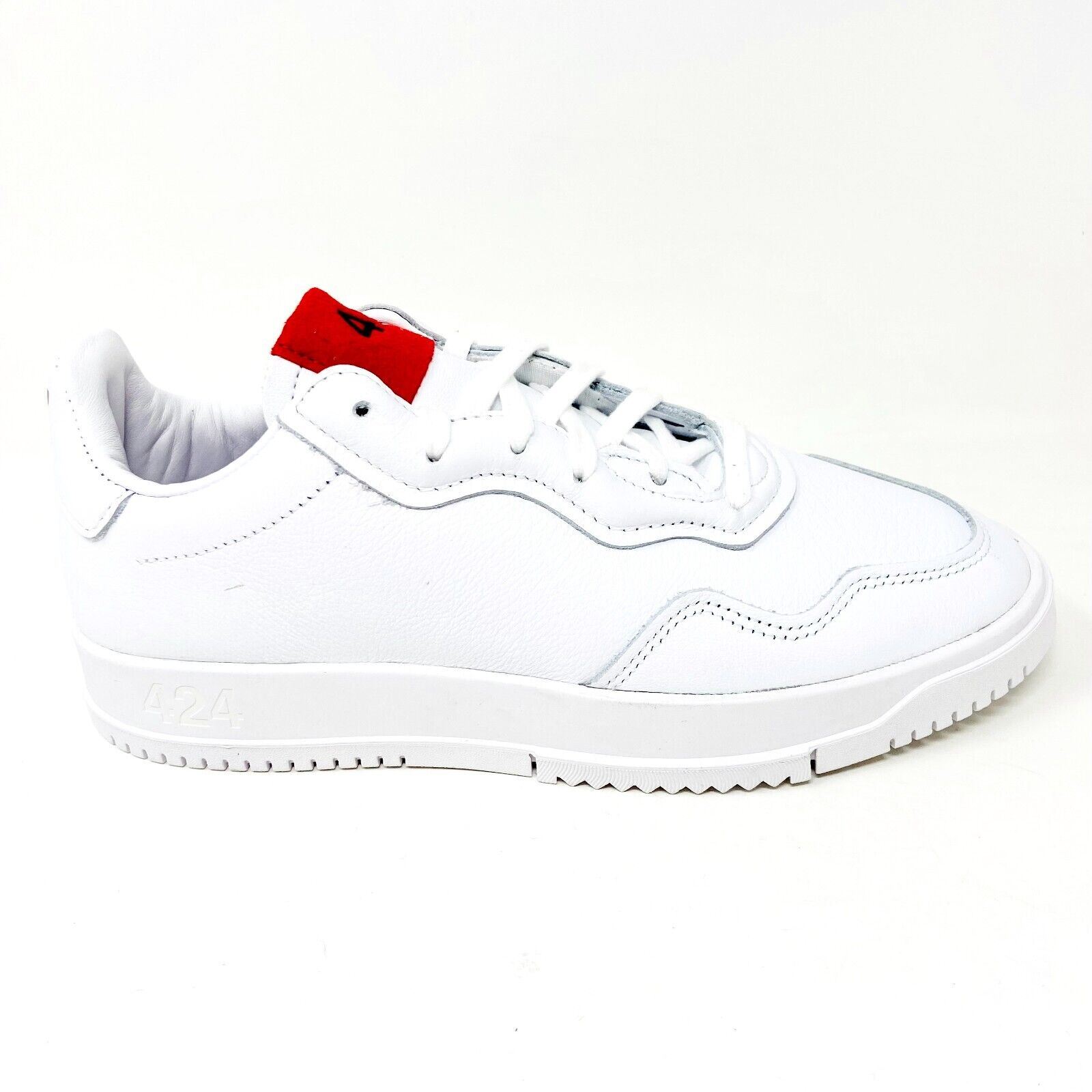 Adidas 424 SC Premiere Cloud White Scarlet Mens Leather Sneakers