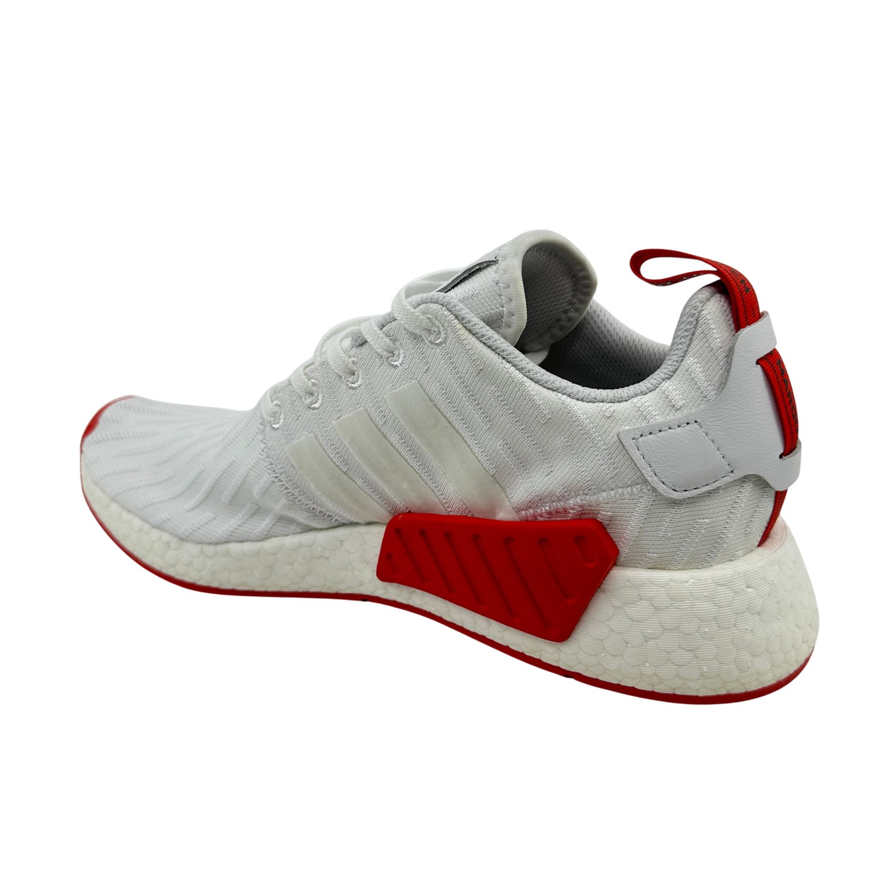 Adidas NMD R2 Primeknit White Core Red Mens Athletic Sneaker | eBay