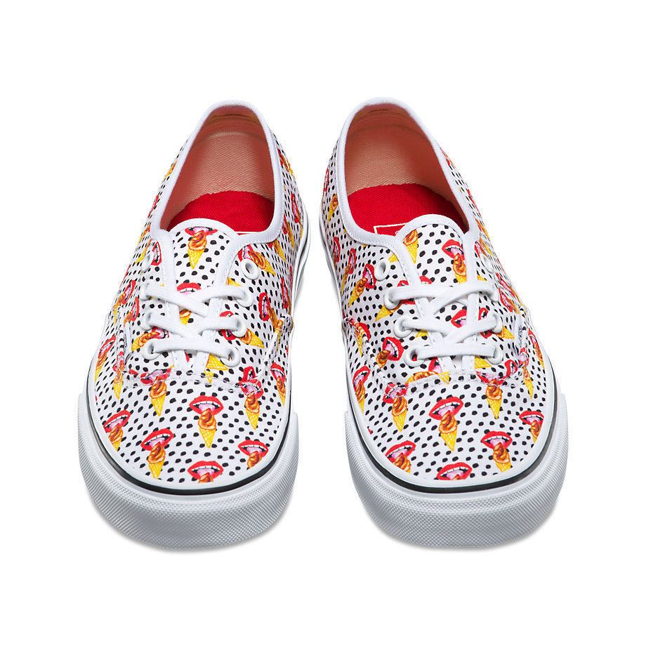 VANS Authentic Kendra Dandy I Scream Ice Cream Polka Dot White