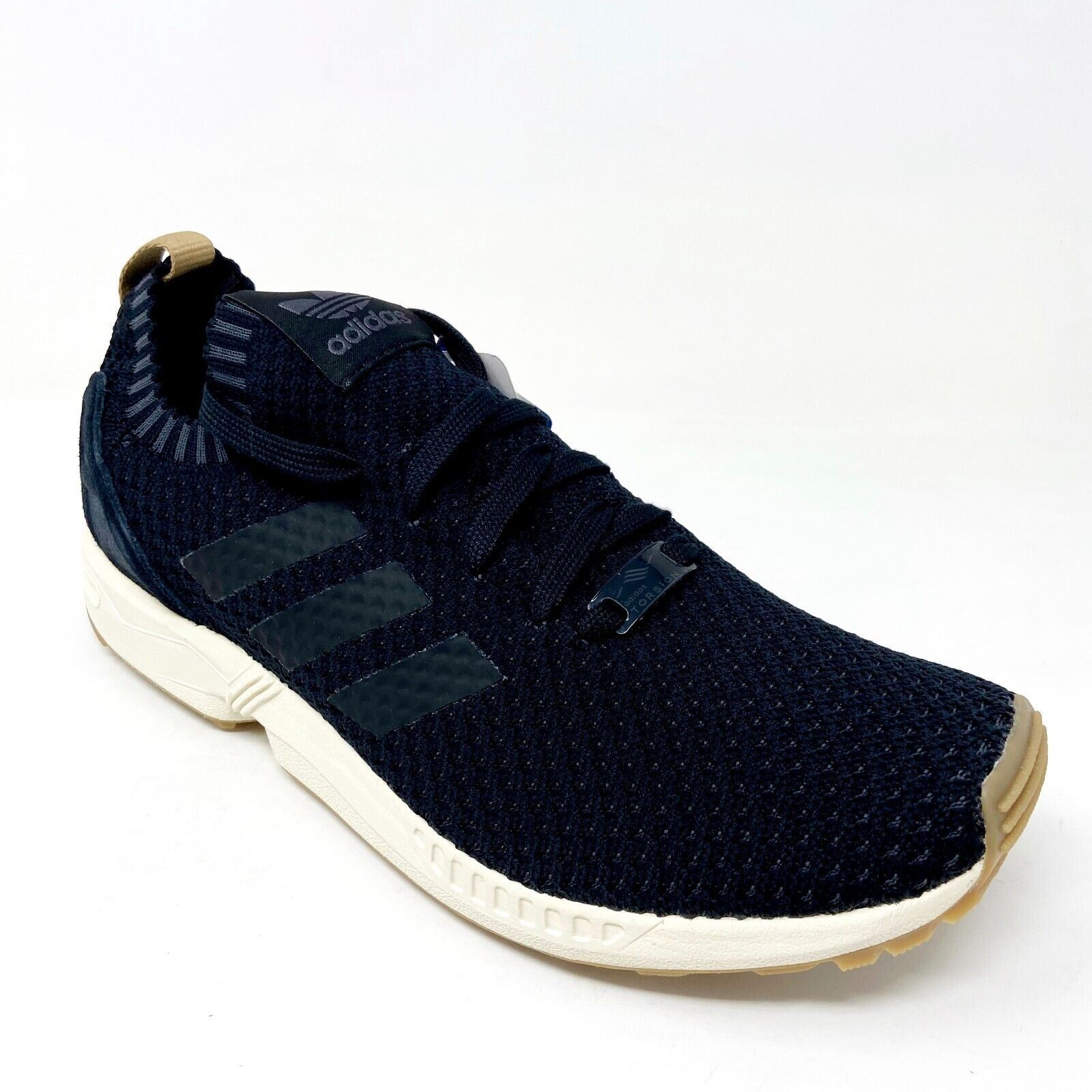 ソフト Adidas Originals ZX Flux PK Black Gum Mens Primeknit Running