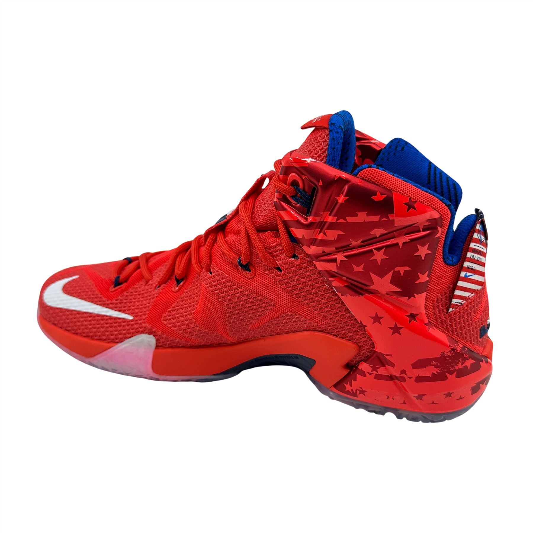 Nike Lebron XII Crimson Red White Mens Athletic Independence Day 