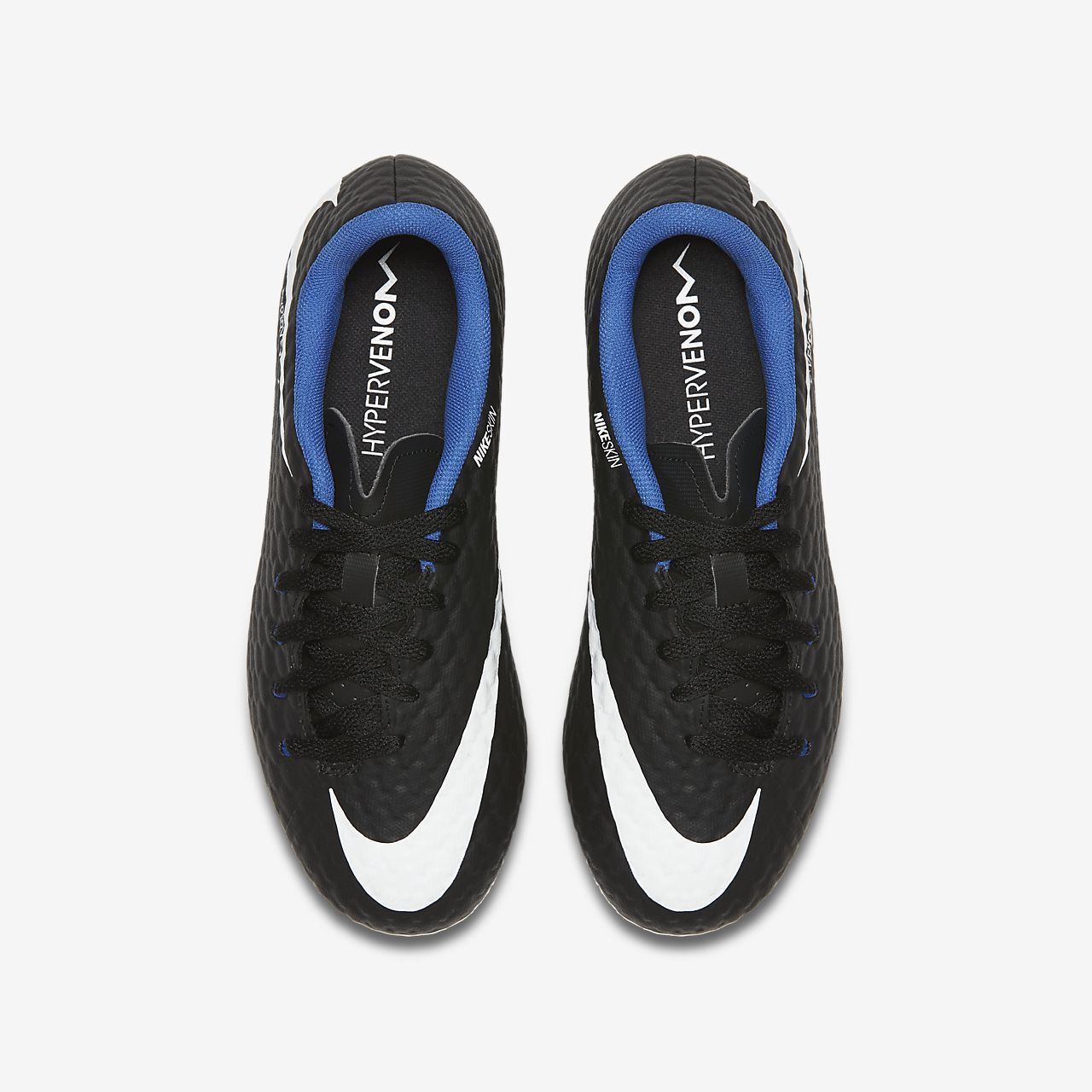 Nike Hypervenom Phelon III FG Black Blue Kids Size 5.5