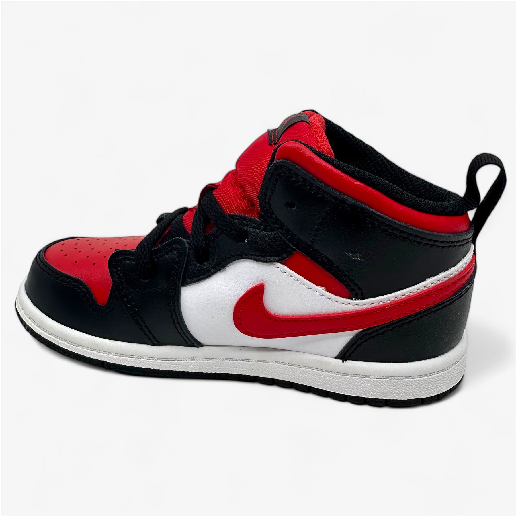 Jordan 1 Mid TD Black Fire Red White Baby Toddler Athletic Sneaker