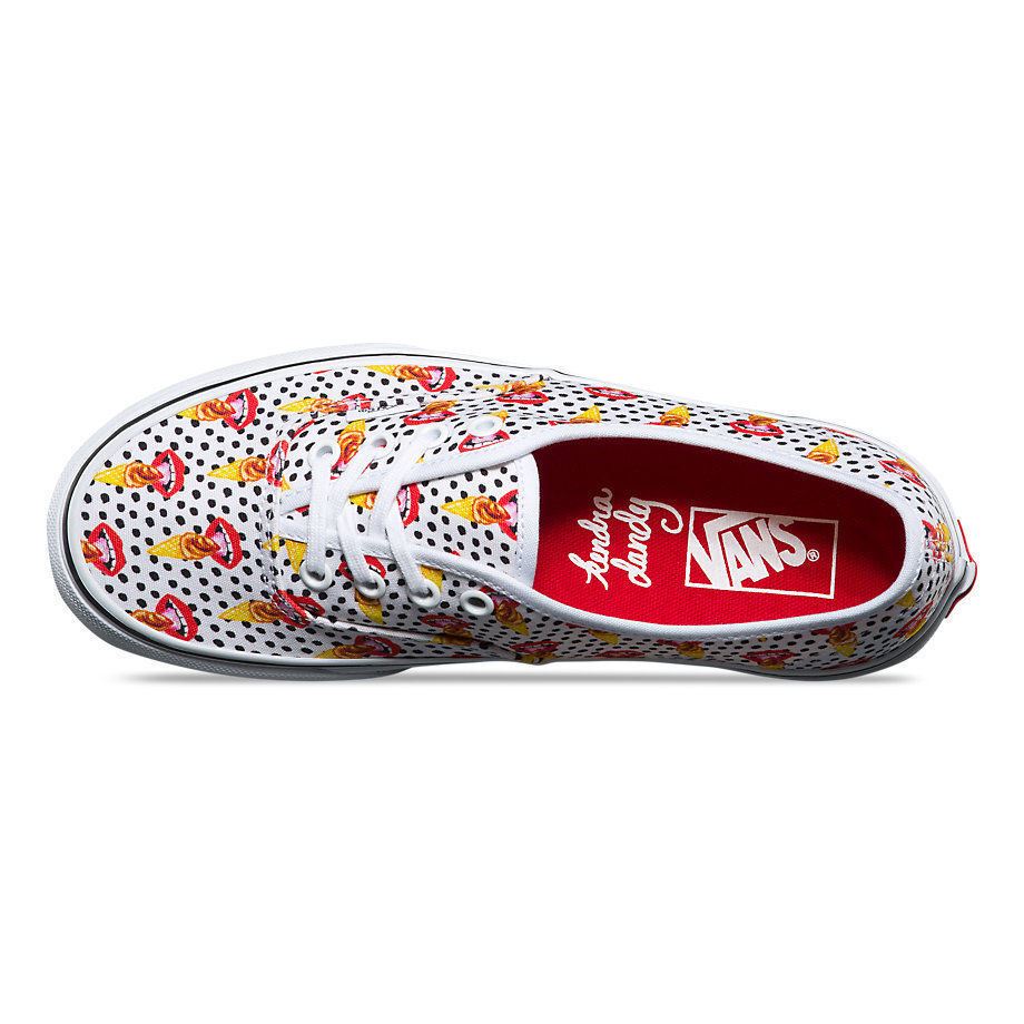 VANS Authentic Kendra Dandy I Scream Ice Cream Polka Dot White