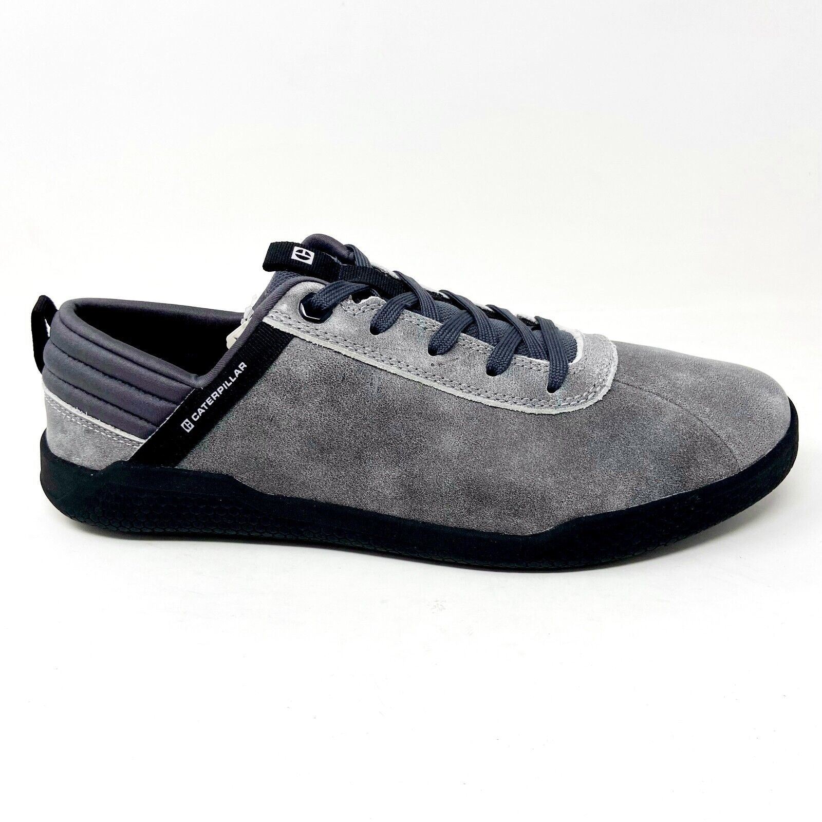 Caterpillar CAT Hex Glacier Grey Black Mens Suede Casual Sneakers