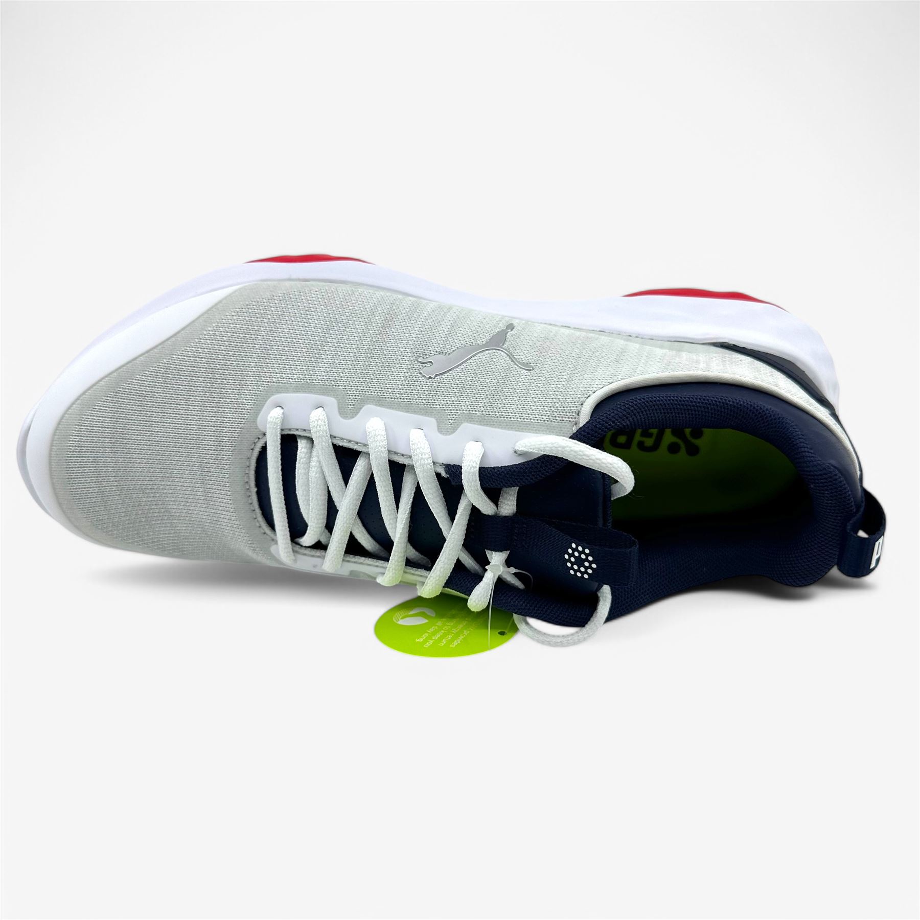 PUMA Fusion Pro White Navy Red Mens Extra Wide Spikeless Golf