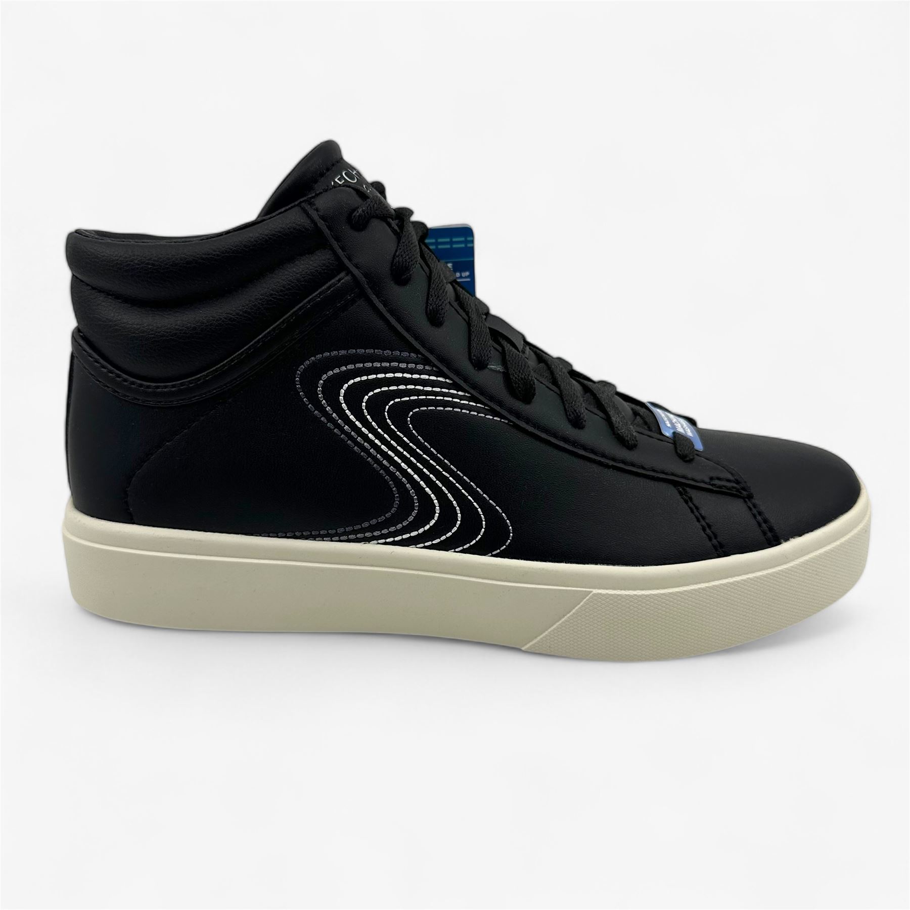 Skechers Eden LX Fancy Threads Black White Womens Court Classics