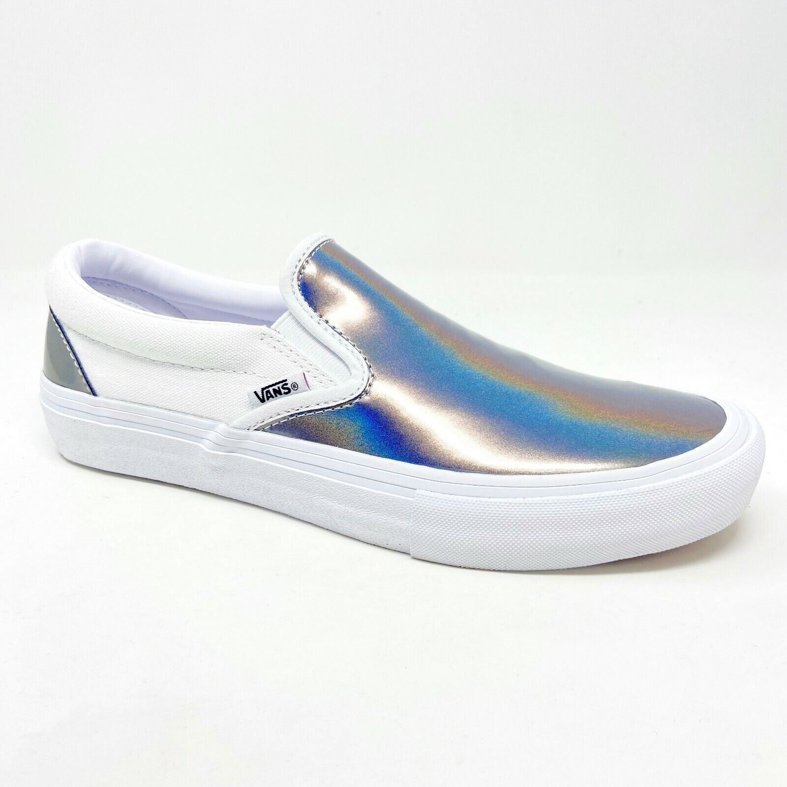 Vans Slip On Pro (Iridescent) Silver True White Womens Laceless