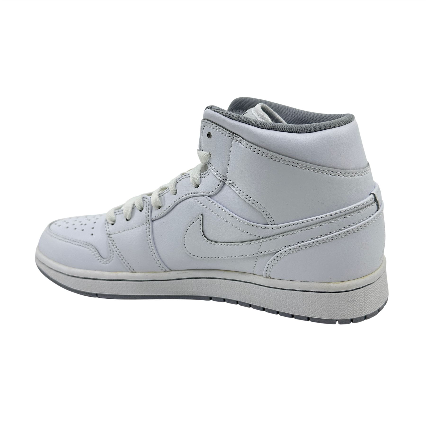 Jordan 1 Mid White Wolf Grey Mens Athletic Sneaker | eBay display picture 1