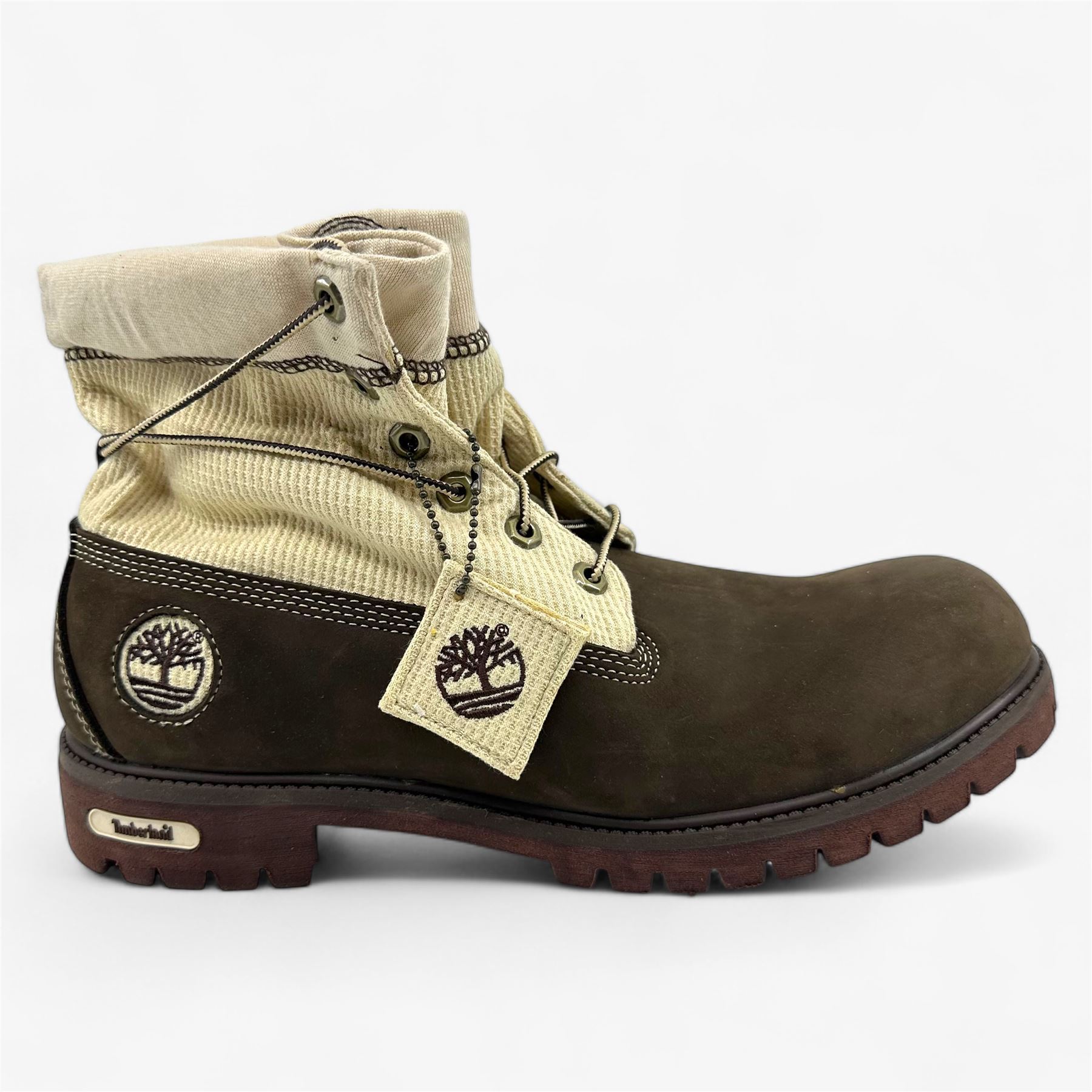 Timberland Roll Top Oatmeal Brown Mens Boot Waterproof Combat - Picture 8 of 9