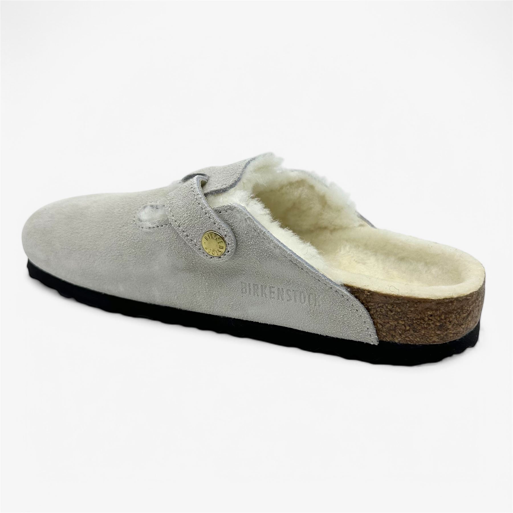 Birkenstock Boston VL Shearling Antique White Womens Narrow Soft