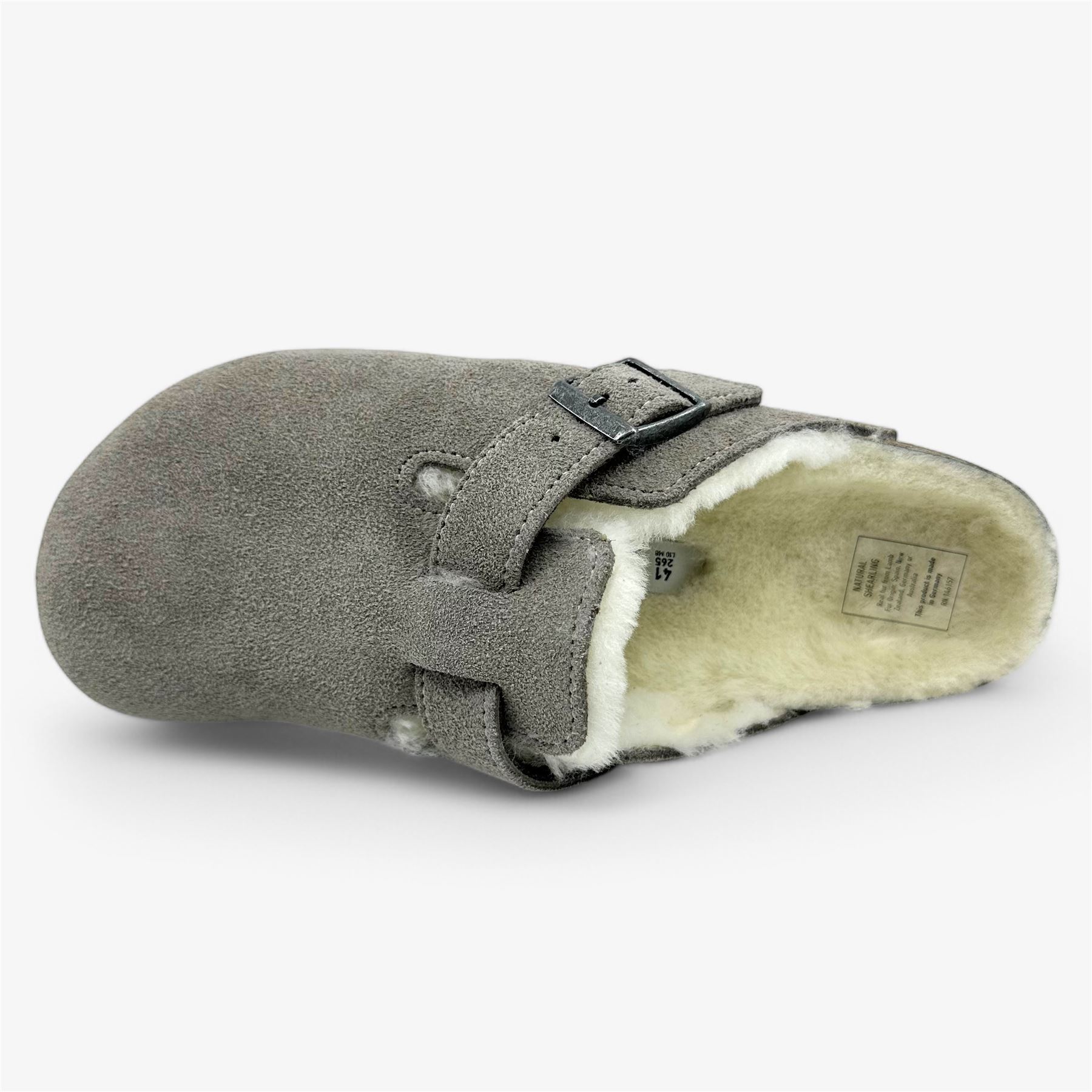 Birkenstock Boston VL Shearling Stone Coin Womens Narrow Soft