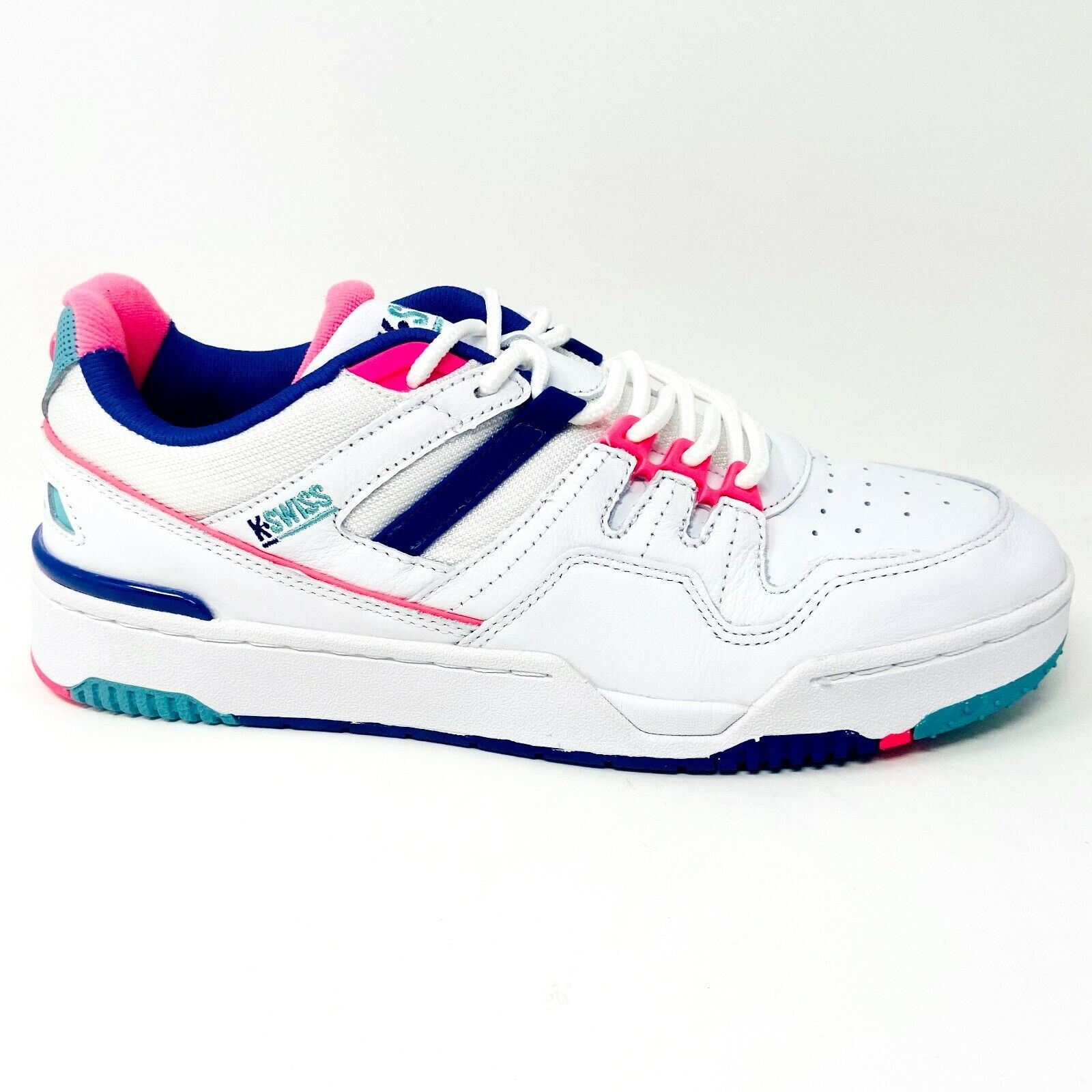 K-Swiss Match Rival White Blue Turquoise Pink Mens Size 7.5