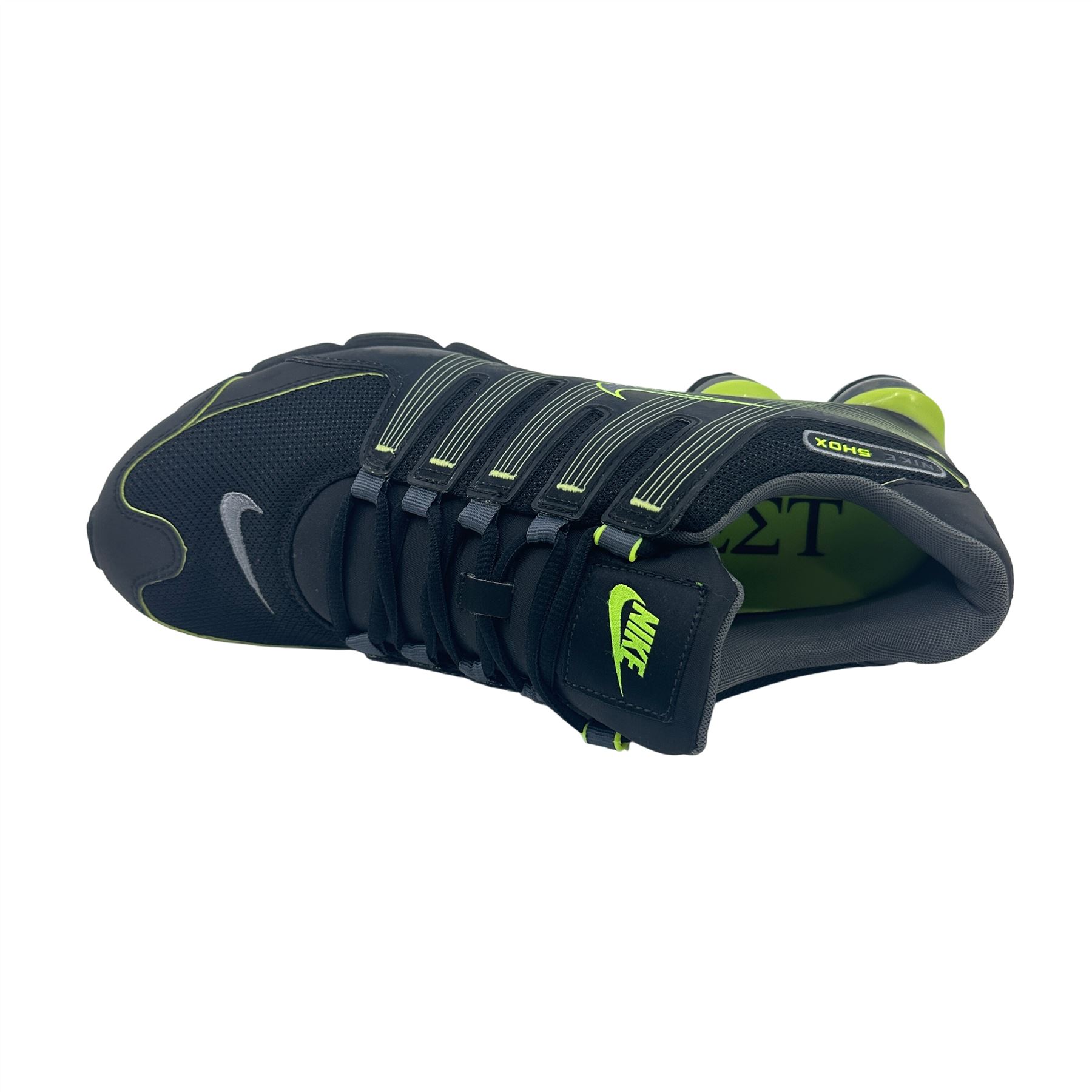 ? Nike Shox NZ Men Size 12 Grey with Neon Green Accents Hot! Grey and neon green Nike shox air max size 7 great... | Depop main image 4