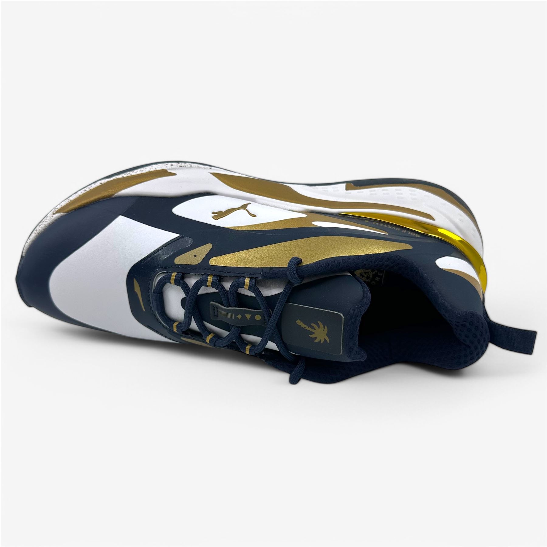 【新品希少】コラボ　PUMA X PTC GS-Fast 　26.5 PUMA X PTC GS Fast Navy Blazer Gold White Mens Waterproof Golf