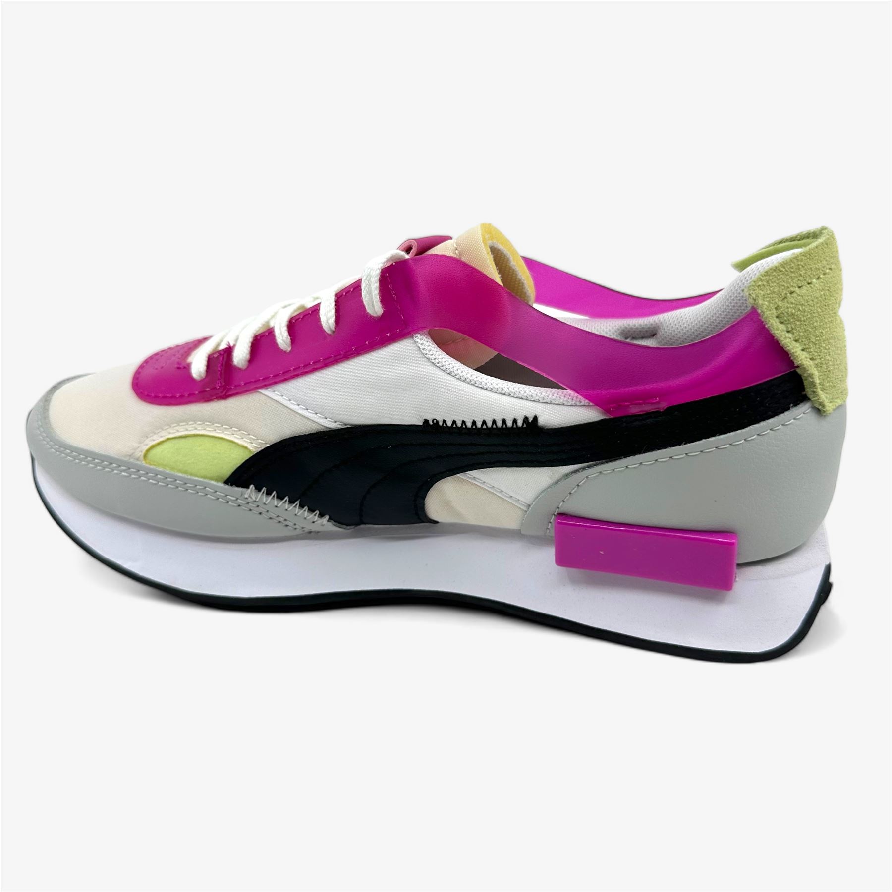PUMA Future Rider Cut Out POP White Ultra Magenta Womens