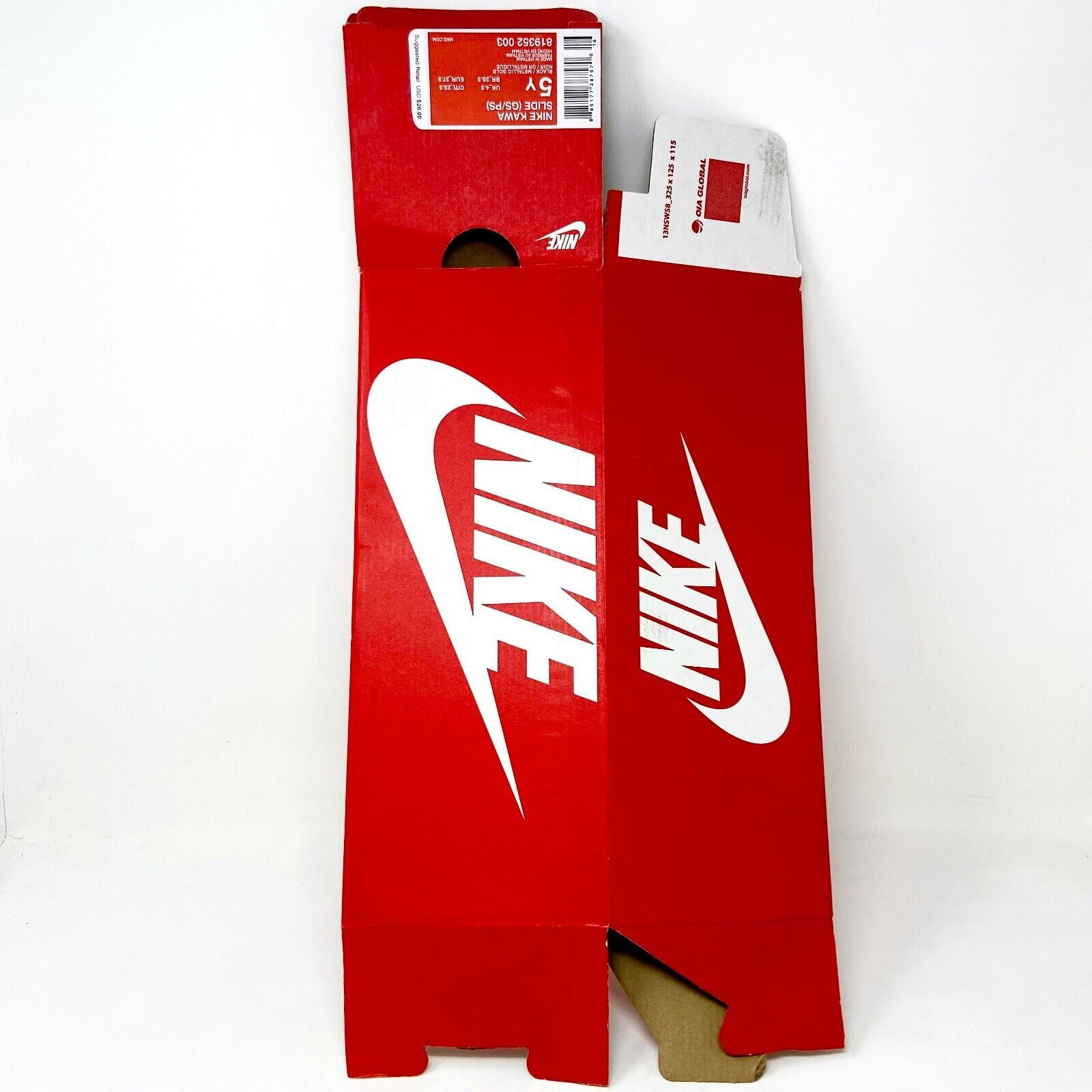 NIKE Red Empty Shoe Box Slides Storage Replacement NO SHOES BOX