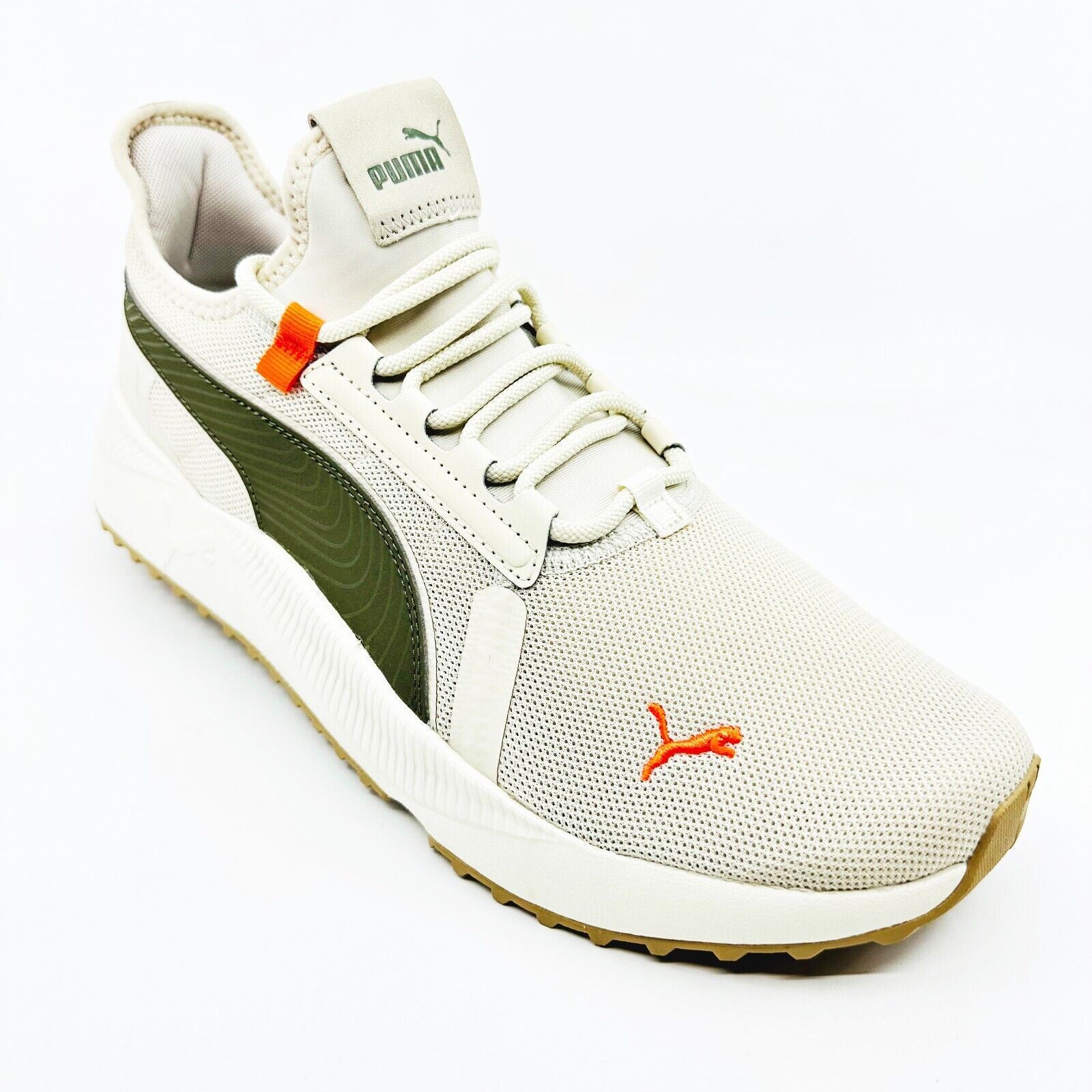 Puma Pacer Future Street Plus Alpine Snow Olive Orange Mens Shoes