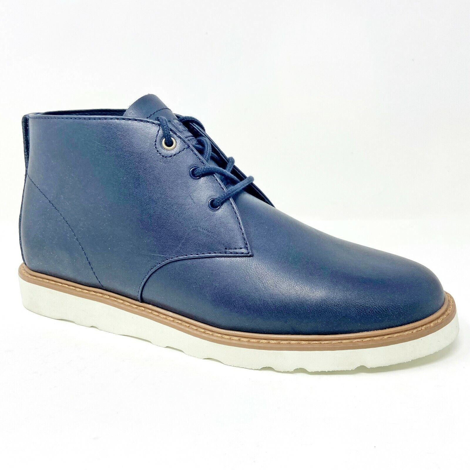 Clae Strayhorn Vibram Deep Navy Leather Mens Mid Premium 