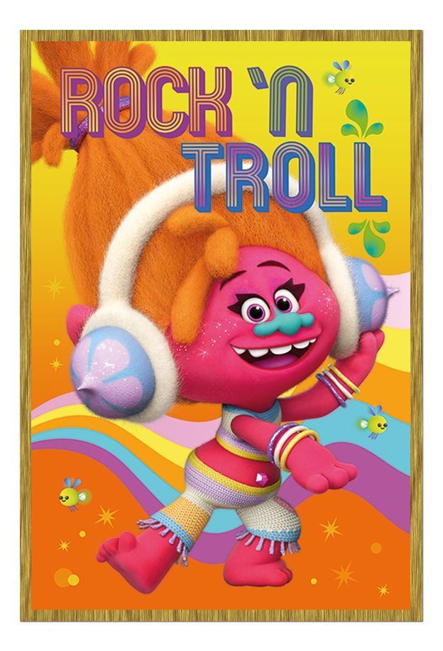 Framed Trolls Rock N Roll DJ Dreamworks Film Poster New | eBay
