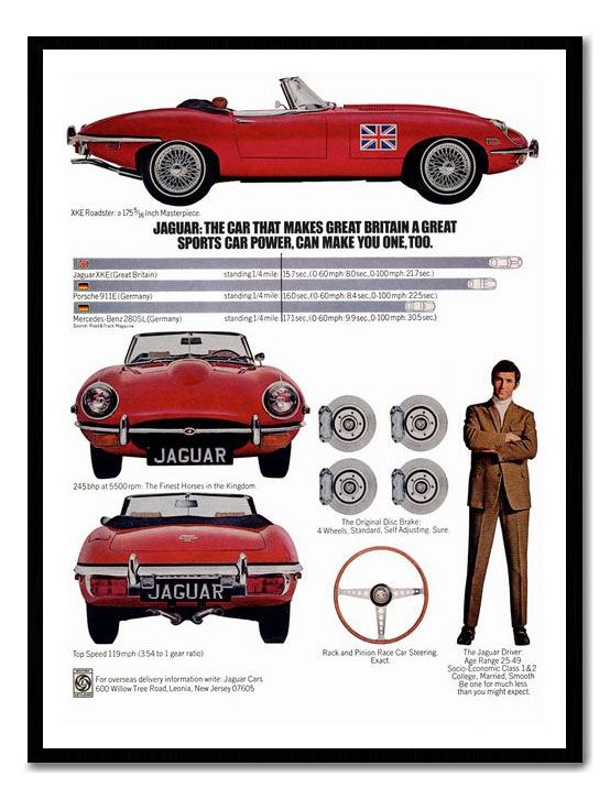 JAGUAR GRACE SPACE PACE RETRO POSTER BROCHURE CLASSIC ADVERT A3