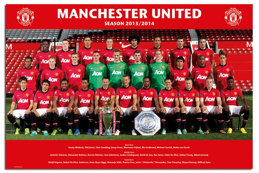 Manchester United Team Photo 13/14 Season Poster New Laminated