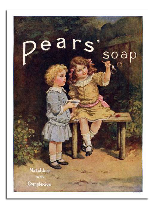 Vintage Soap advertising Poster reproduction. Pears soap