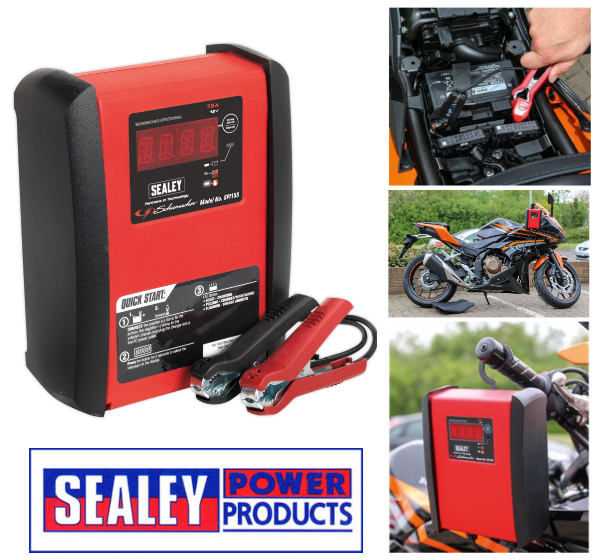 Sealey Intelligent Speed Charge Car/Van Battery Charger 15 Amp 12V